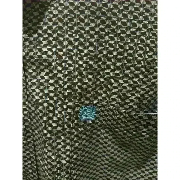 Cinch Blue Print Button Down Shirt Mens Sz M Western Cowboy Rodeo - Picture 2 of 6